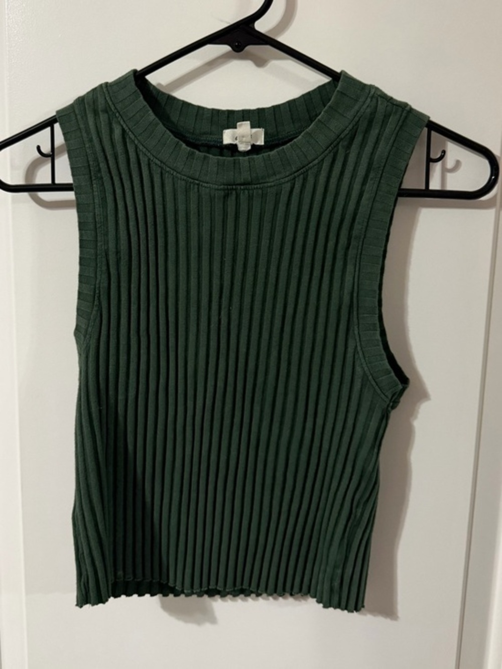 Aerie Forest Green Ribbed High Neck Tank Top - Size Medium